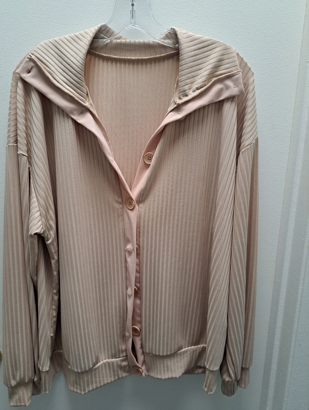 Women's 2-Piece Polyester Casual Pantsuit in Beige, Size 3X